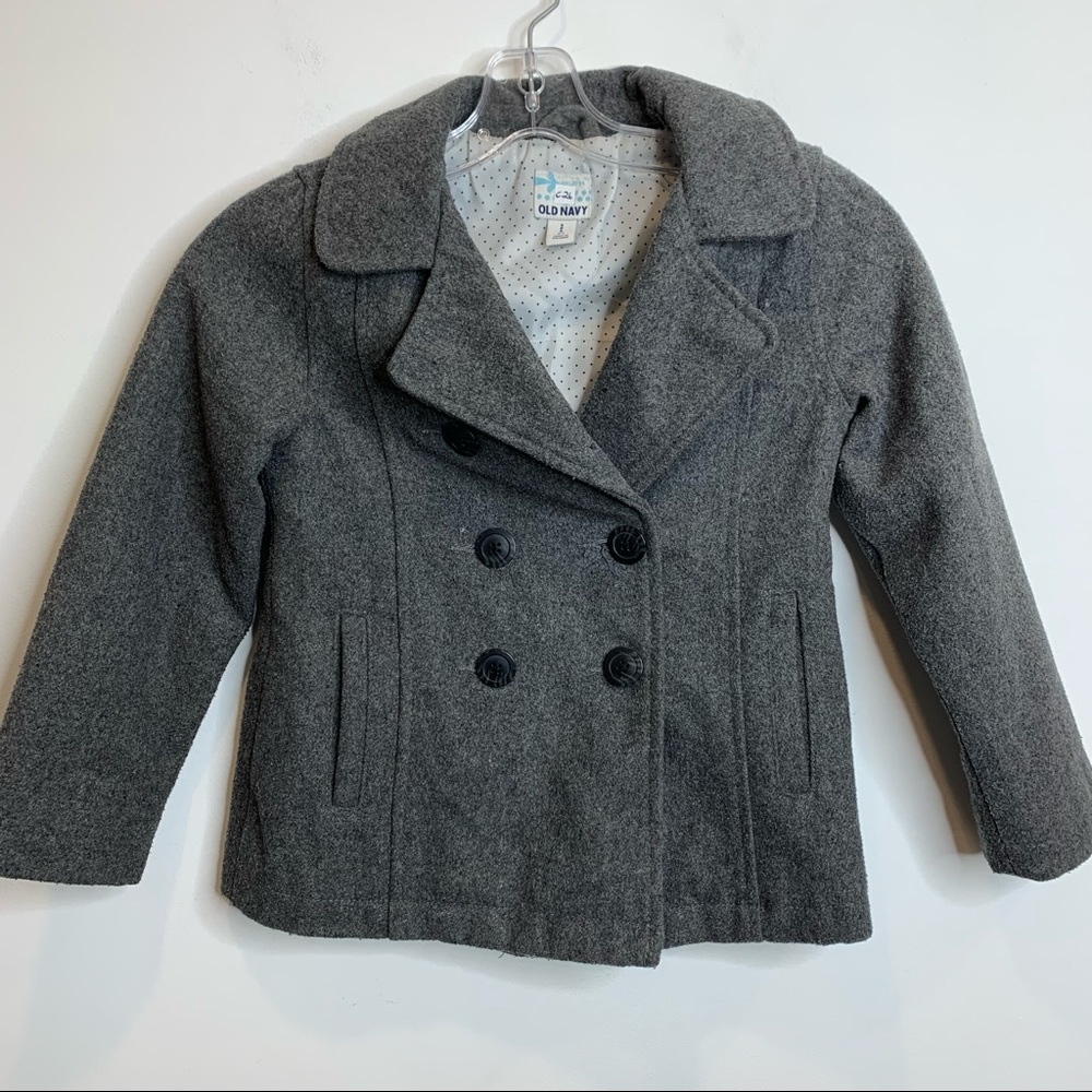 Old Navy Girl’s Grey Wool Pea Coat